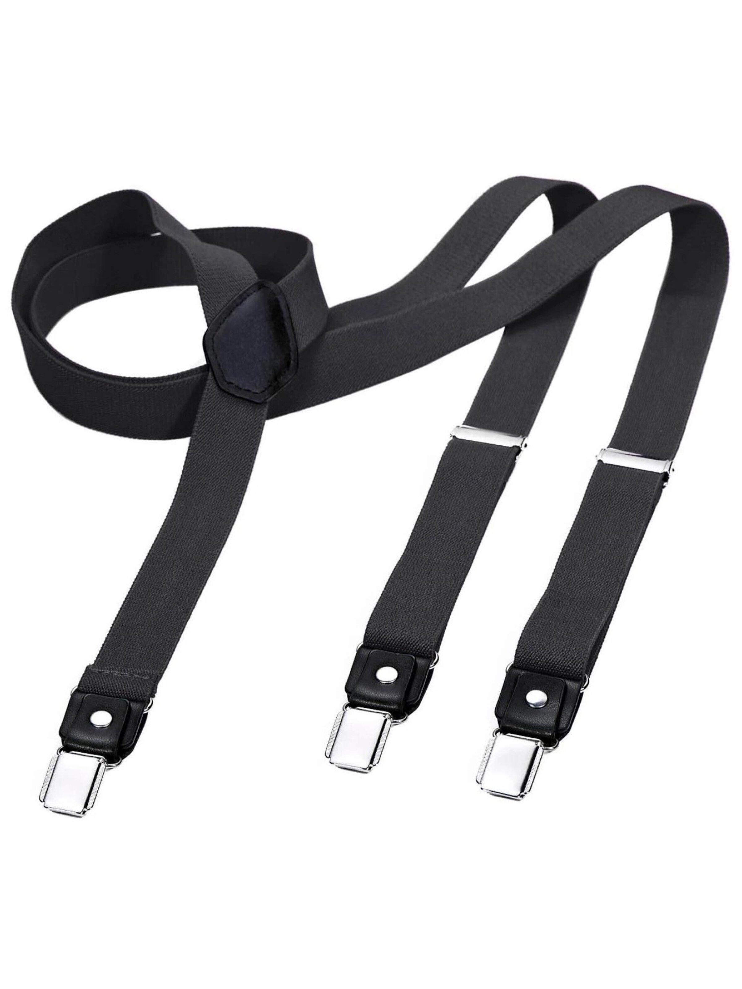 DonDon Hosenträger 'DonDon Hosenträger Herren schmal 2,5 cm gestreift blau rot Starke Clips für Anzug Jeans Chino'‌‌‌‌ in XS-XL in anthrazit, Produktansicht