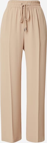 River Island Wide leg Pleated Pants in Beige: front