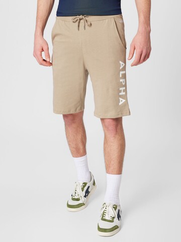 Regular Pantalon ALPHA INDUSTRIES en beige : devant