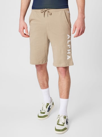 Regular Pantalon ALPHA INDUSTRIES en beige : devant