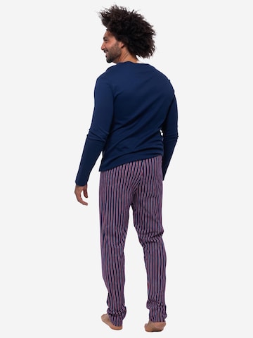 Mey Pyjama lang 'Graphic Stripes' in Blau