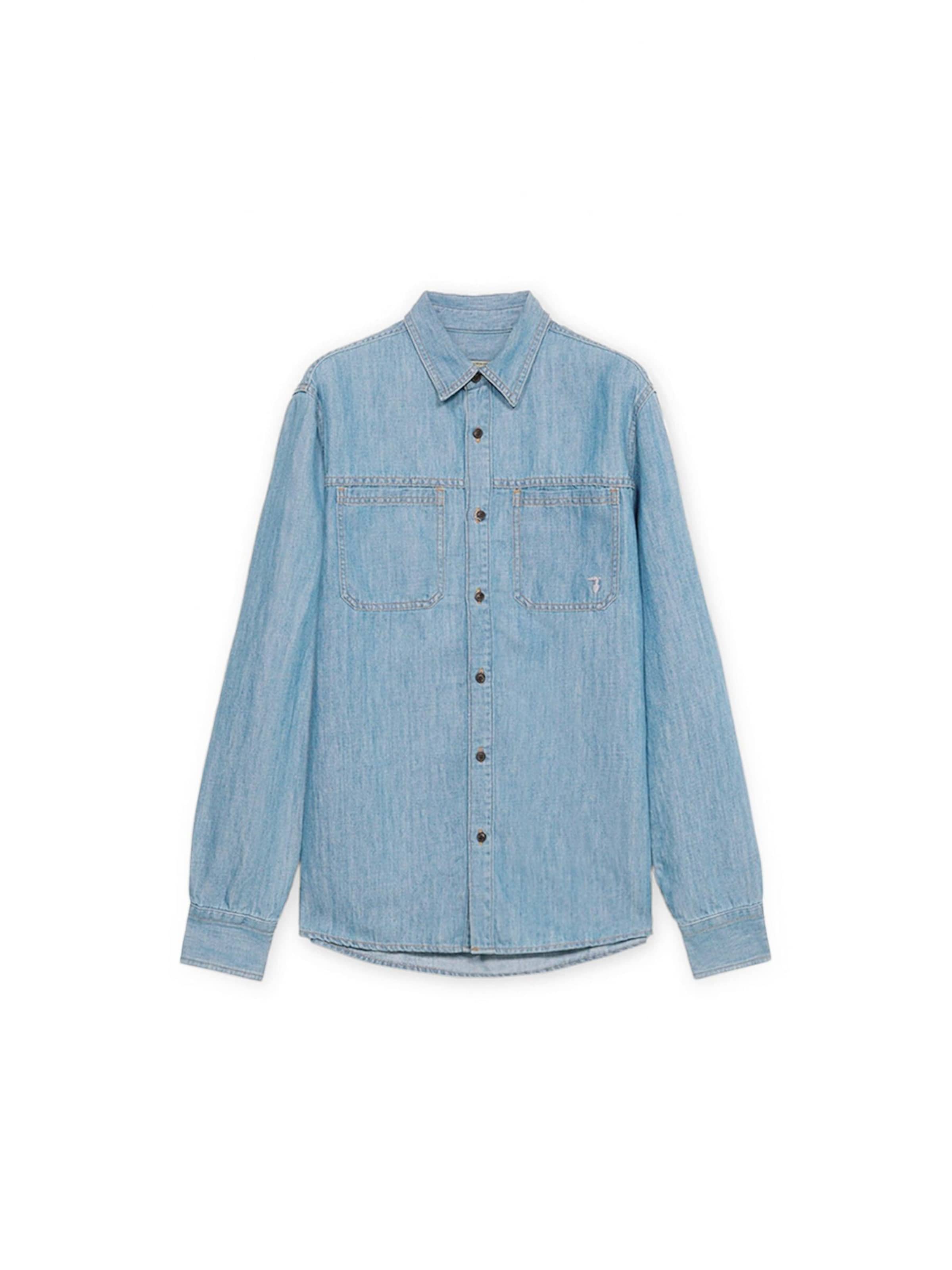 Trussardi Regular fit Overhemd in Blauw: voorkant