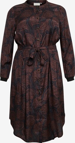 Robe-chemise 'Juliet' KAFFE CURVE en marron : devant