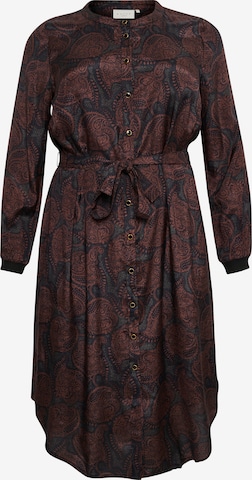 KAFFE CURVE Shirt dress 'Juliet' in Brown: front