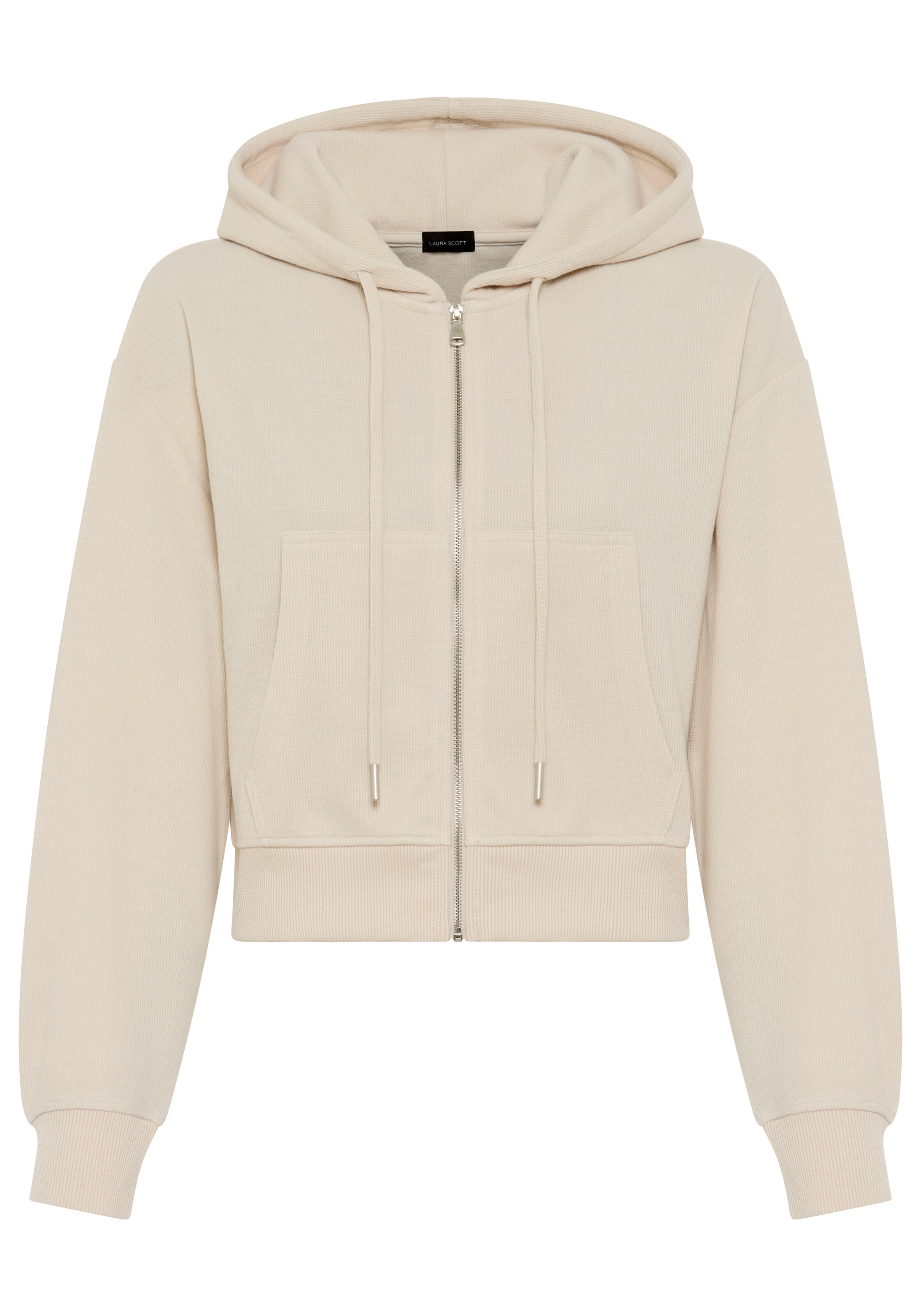 LAURA SCOTT Zip-Up Hoodie 'Laura Scott' in Beige: front