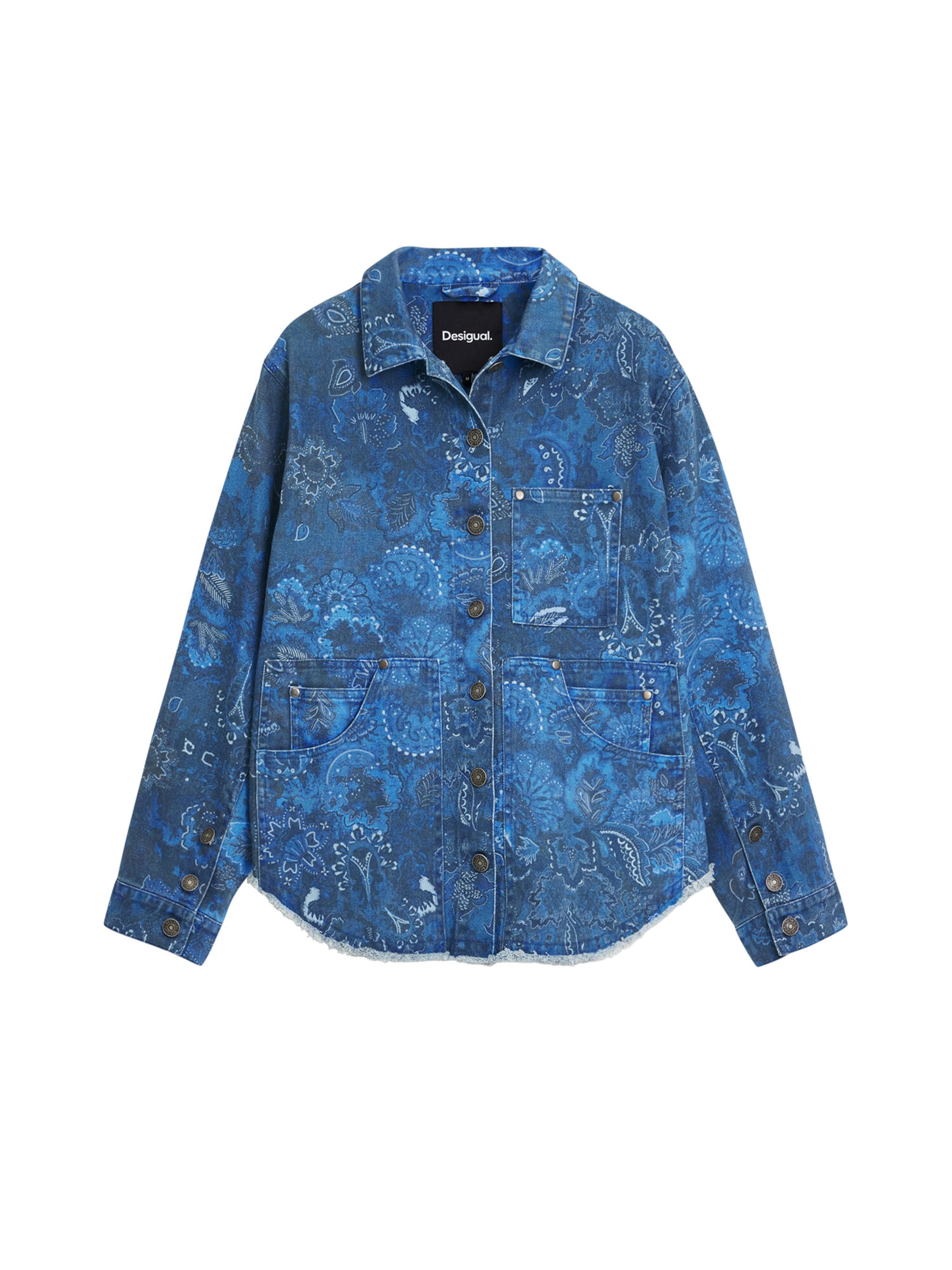 Desigual Φθινοπωρινό και ανοιξιάτικο μπουφάν σε μπλε: μπροστά