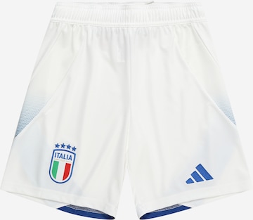 ADIDAS PERFORMANCE Regular Workout Pants 'Italy 24' in White: front