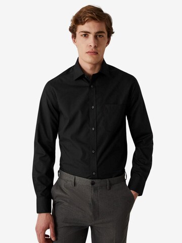 Marks & Spencer Slim fit Button Up Shirt in Black: front