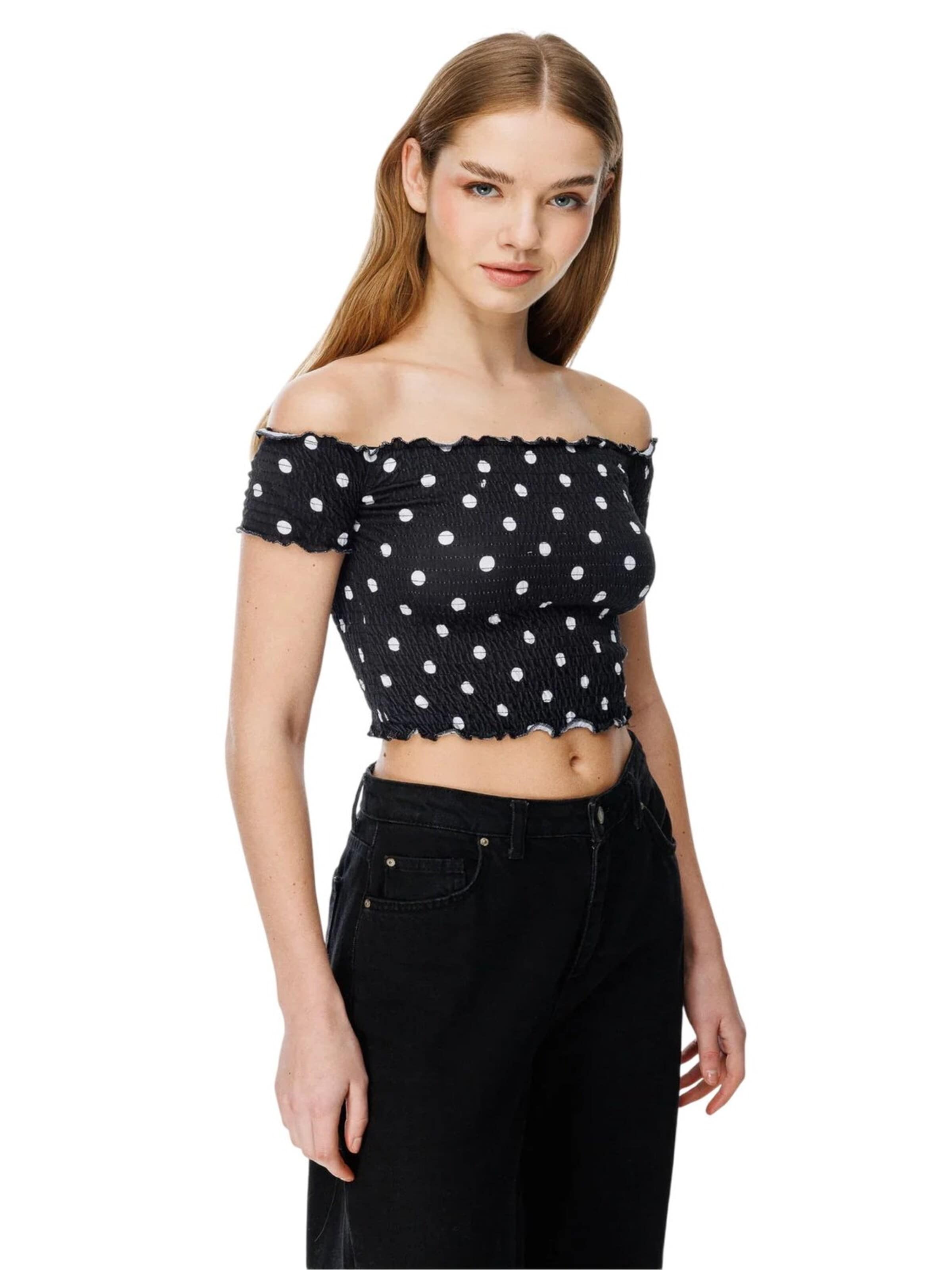 Alexa Dash Bluse in Schwarz: Vorderseite