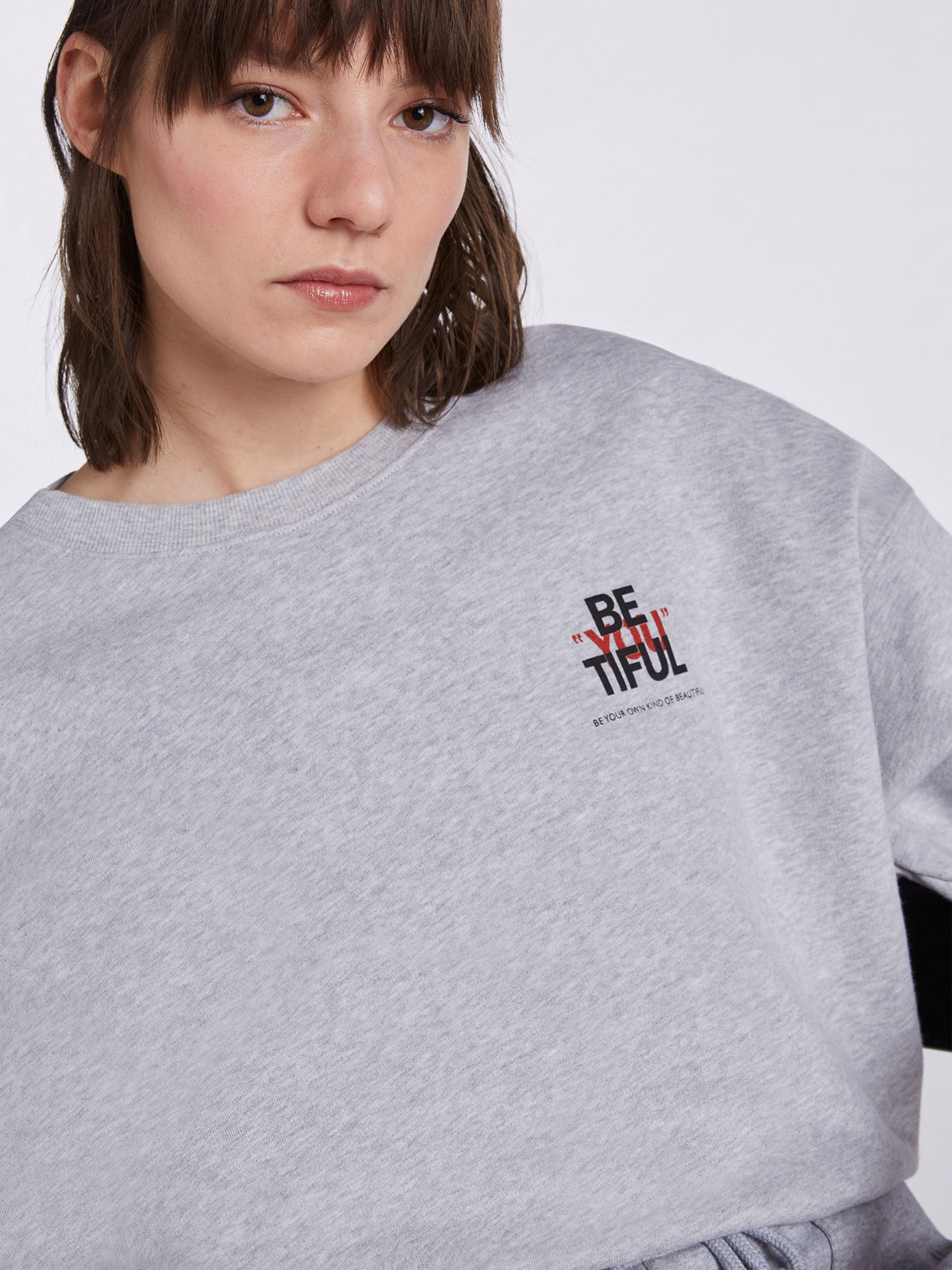 Frauen Sweat SET Sweatshirt in Graumeliert - CS50692