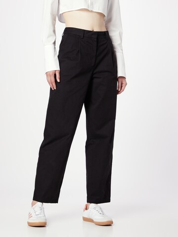 Monki Regular Trousers in Black: front