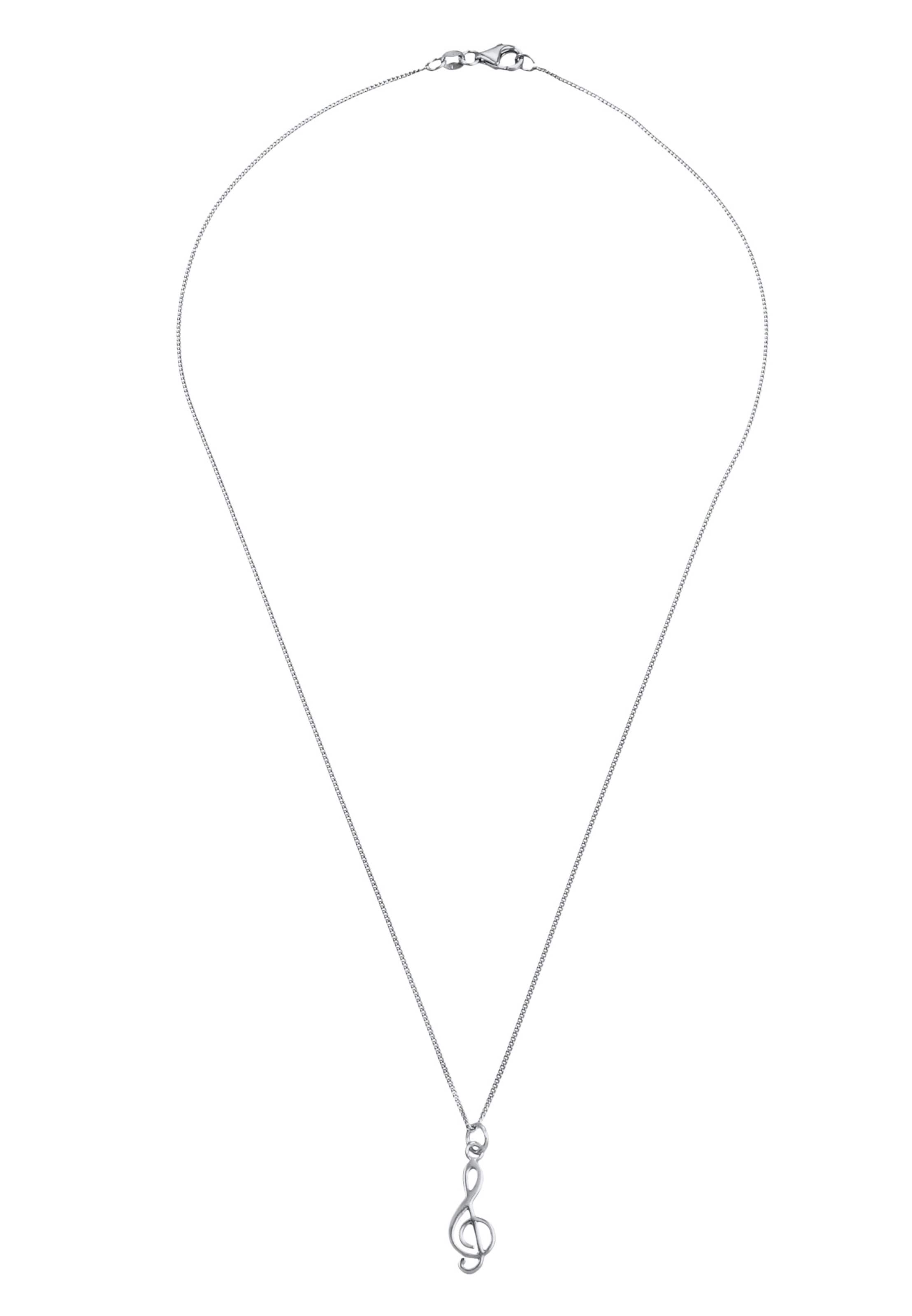ELLI Łańcuszek 'Notenschlüssel' w kolorze srebrny: przód