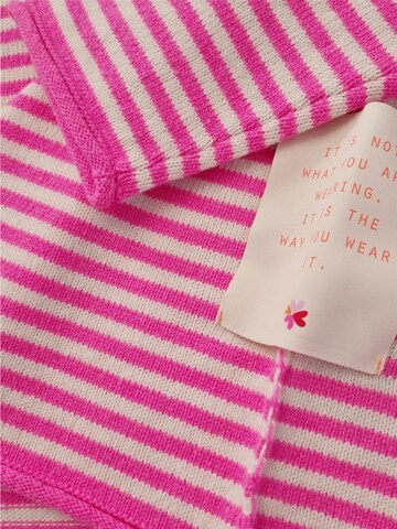 LIKS. Munich Tröja 'Damen Strickpullover gestreift aus Organic Cotton-Woll-Mischung - AmayaC' i rosa