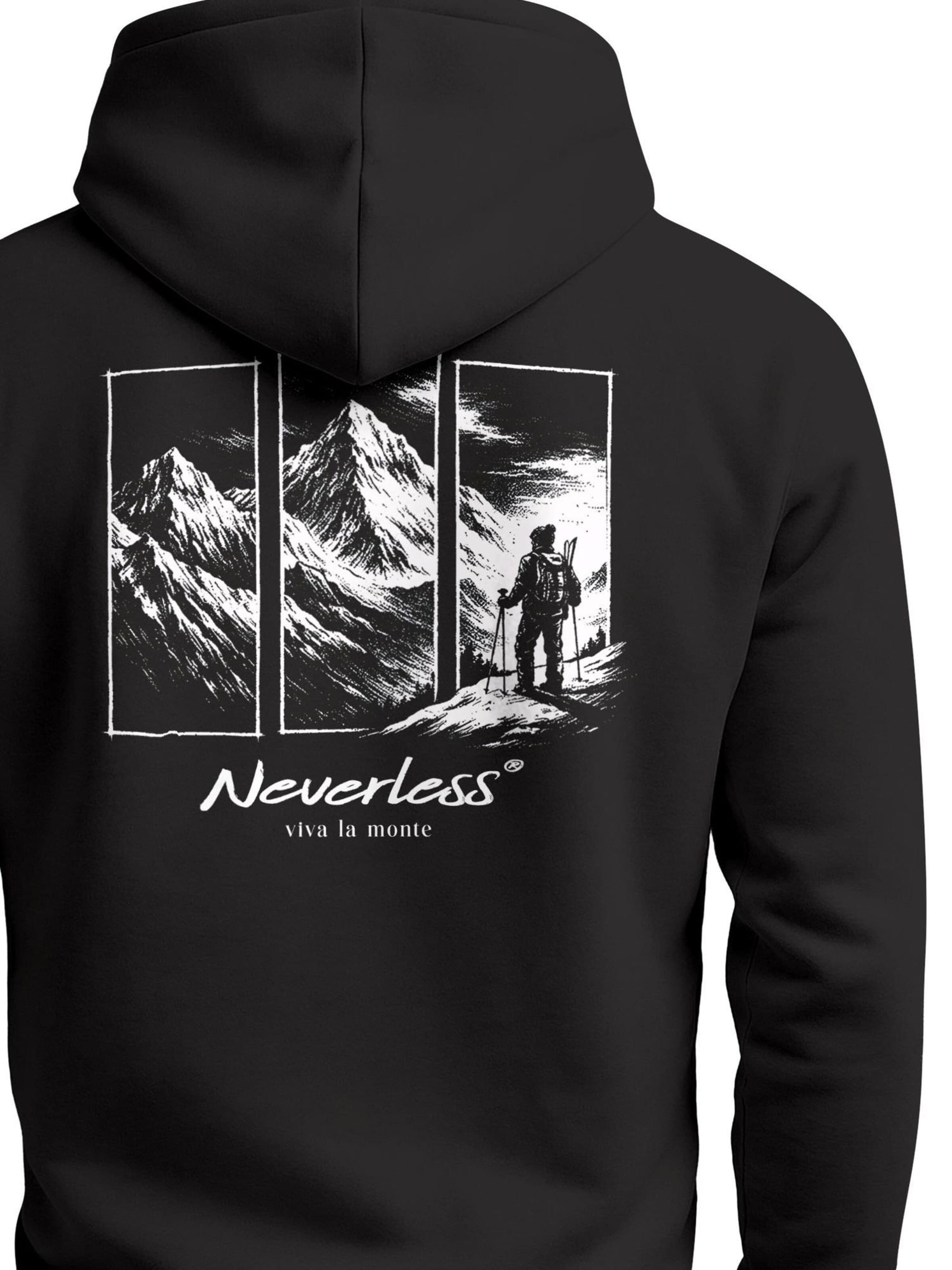 Neverless Sweatshirt 'viva la monte' in Black