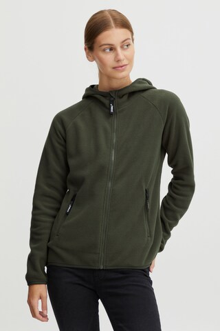 Oxmo Fleecejacke 'FINJA' in Grün: Vorderseite