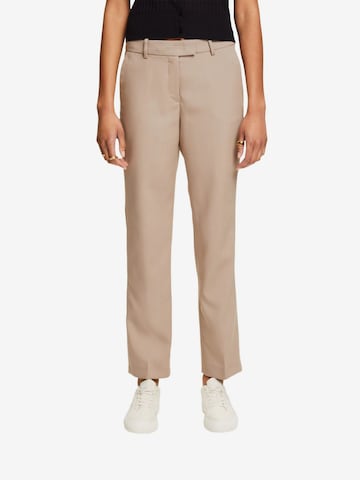 ESPRIT Regular Pleated Pants in Beige: front