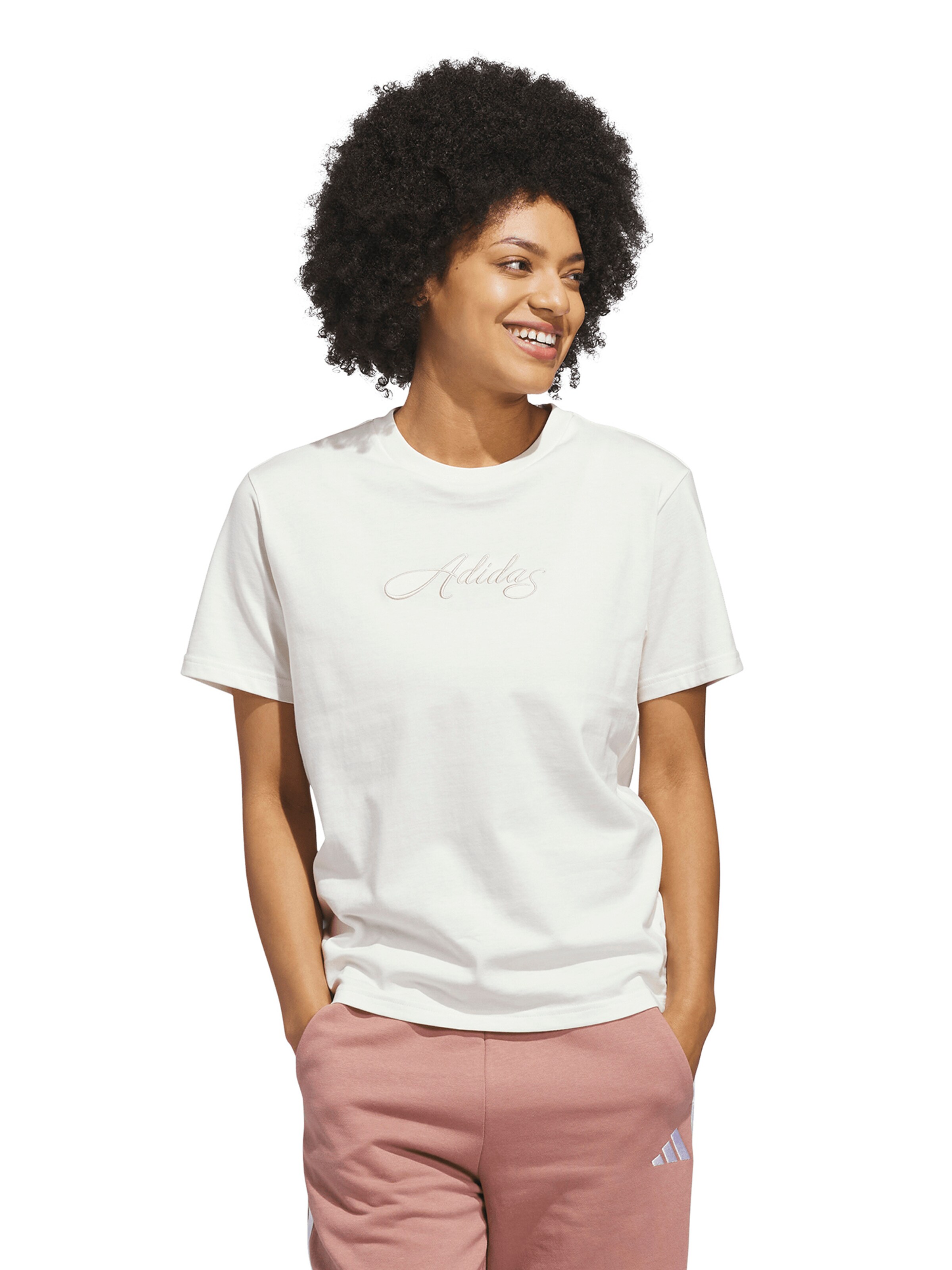 ADIDAS SPORTSWEAR Функциональная футболка 'CURSIVE' в Белый: спереди