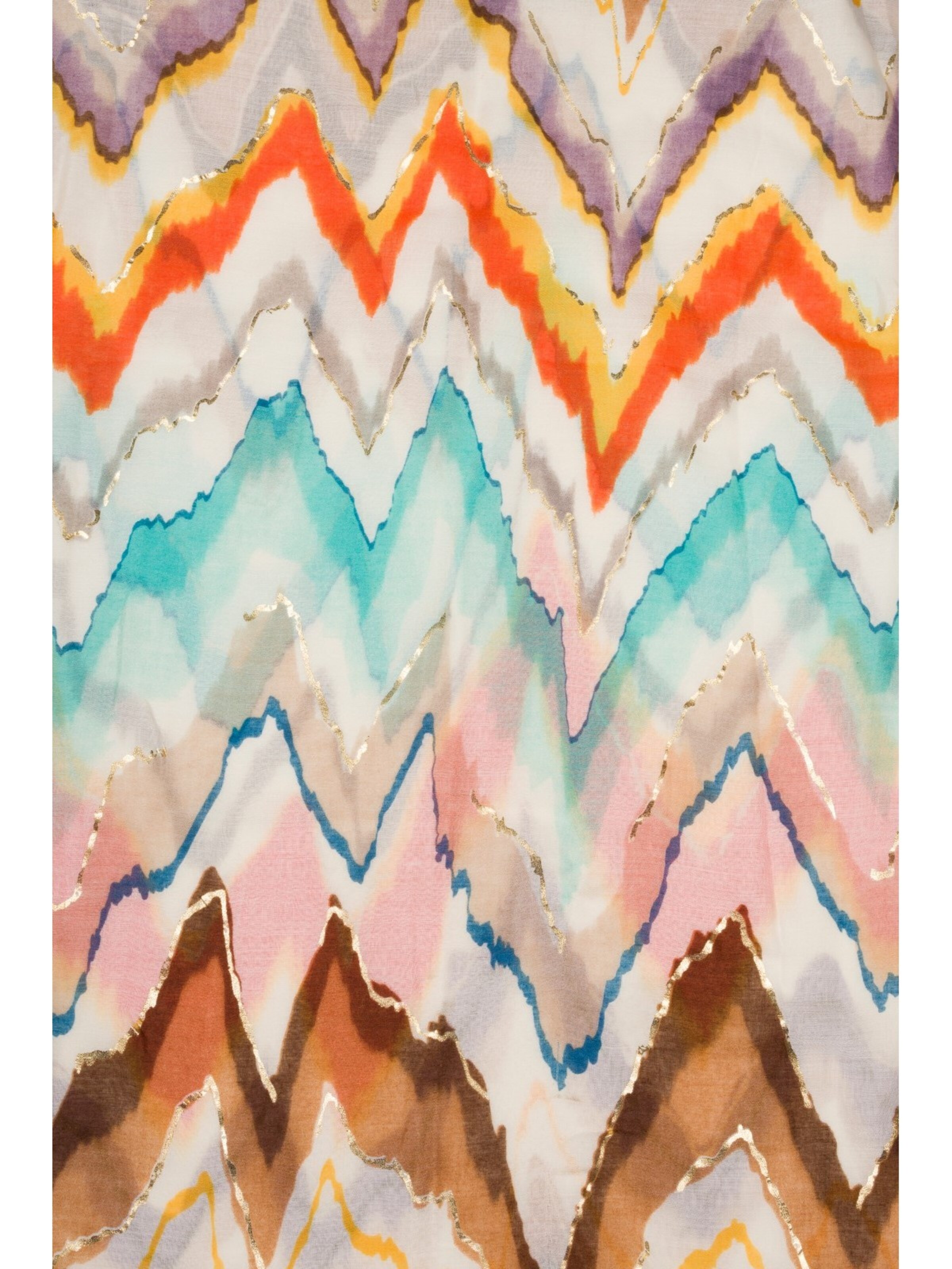 styleBREAKER Scarf 'Leichter Schal mit Zick-Zack Muster' in Brown