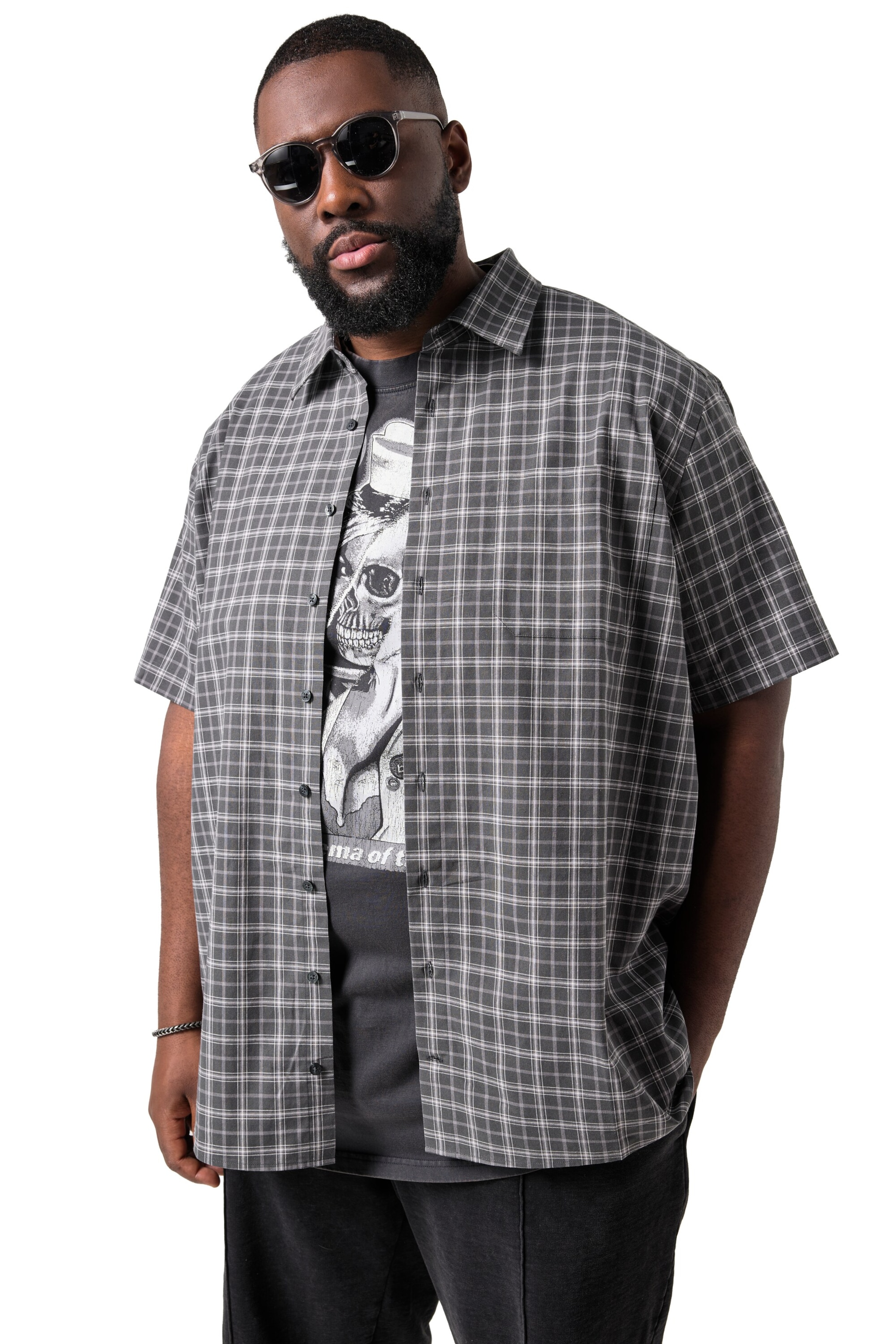 STHUGE Regular fit Button Up Shirt in Grey: front