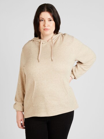 ONLY Carmakoma Sweatshirt 'TRINE' in Beige: predná strana