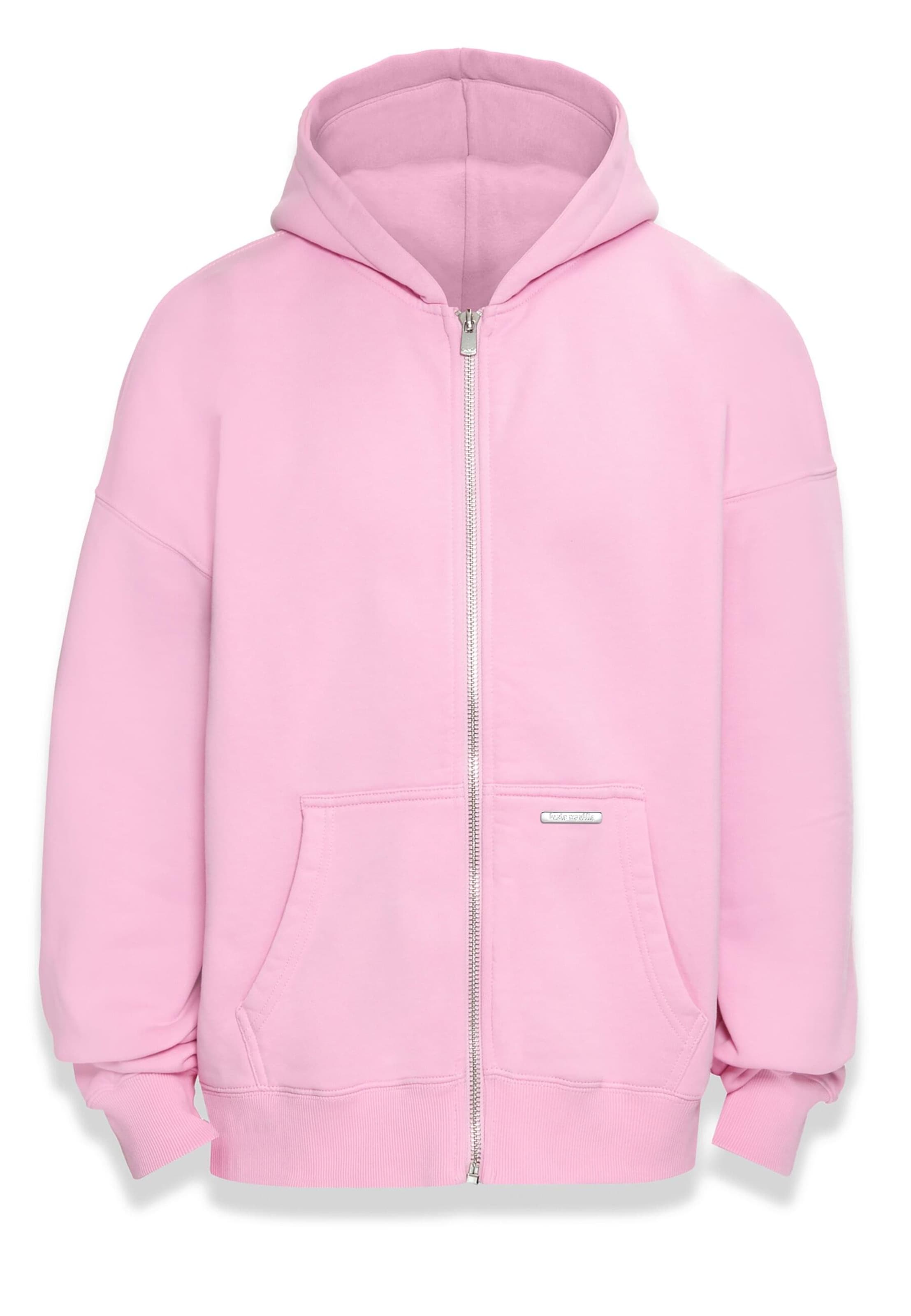 Dropsize Zip-Up Hoodie in Pink: front