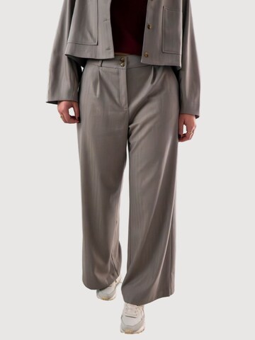 WEARABLE STORIES Bundfaltenhose 'Joy' in Grau: Vorderseite