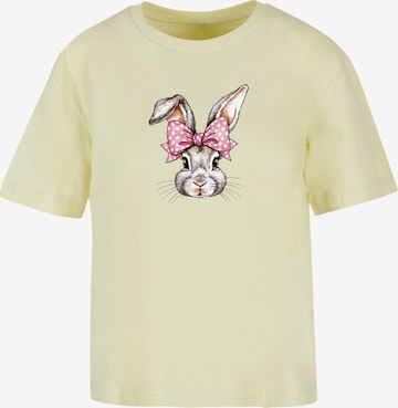 T-shirt 'Niedlicher Hase mit Schleife' F4NT4STIC en jaune : devant