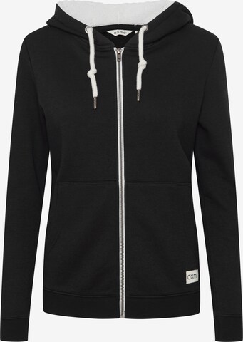 Oxmo Zip-Up Hoodie 'Binja' in Black: front