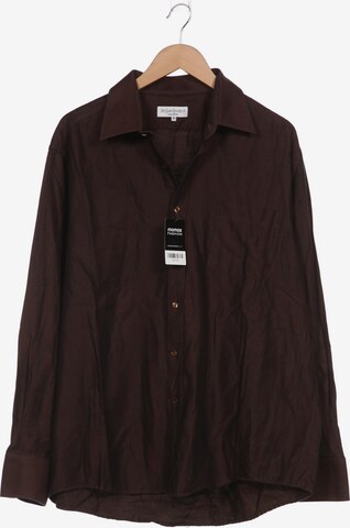 YVES SAINT LAURENT Button Up Shirt in XXL in Brown: front