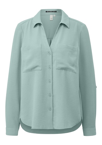QS Blouse in Blauw: voorkant