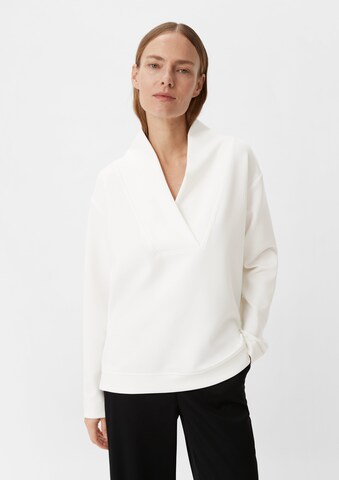 COMMA Sweatshirt aus Modalmix in Weiß: predná strana
