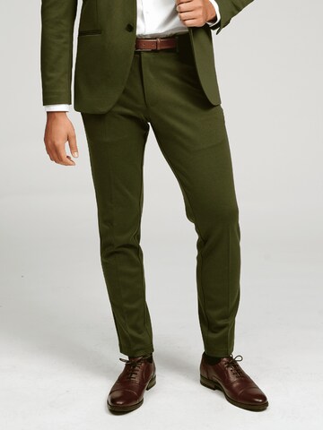 TeeShoppen Slim fit Pants in Green: front