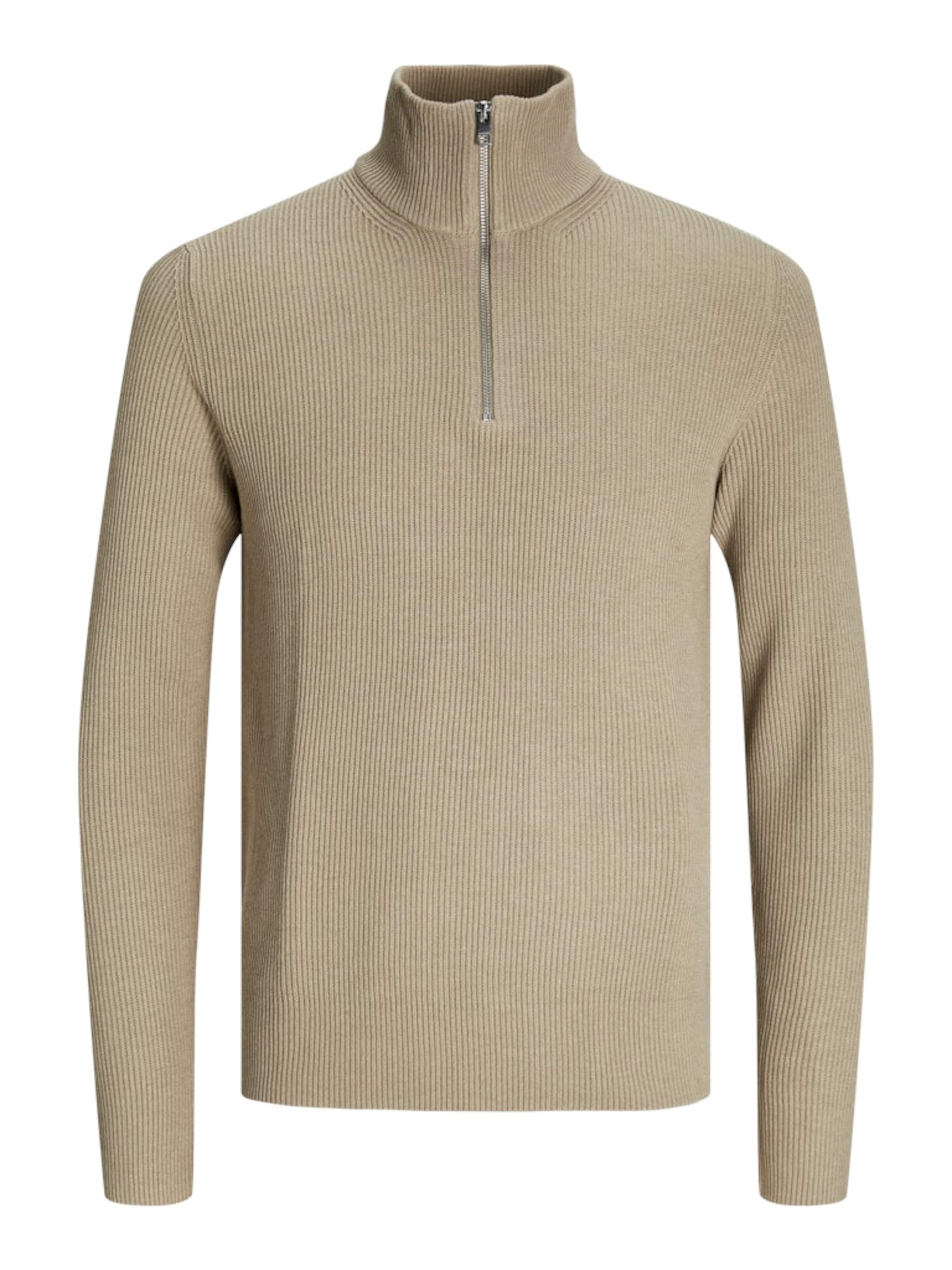 Pull-over 'JJEPerfect' JACK & JONES en beige : devant
