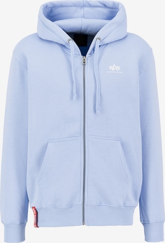 ALPHA INDUSTRIES Sweat jacket in Blue: front