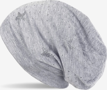 styleBREAKER Mütze 'Beanie mit Strass Sterne' in Grau: Vorderseite