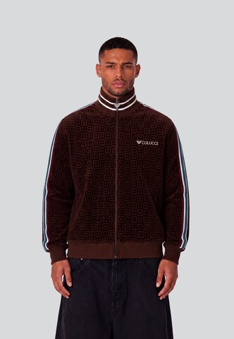 Veste de survêtement Colucci en marron : devant