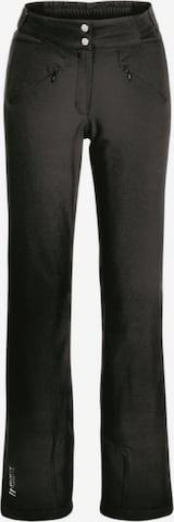 Maier Sports Regular Outdoor Pants in Black: front
