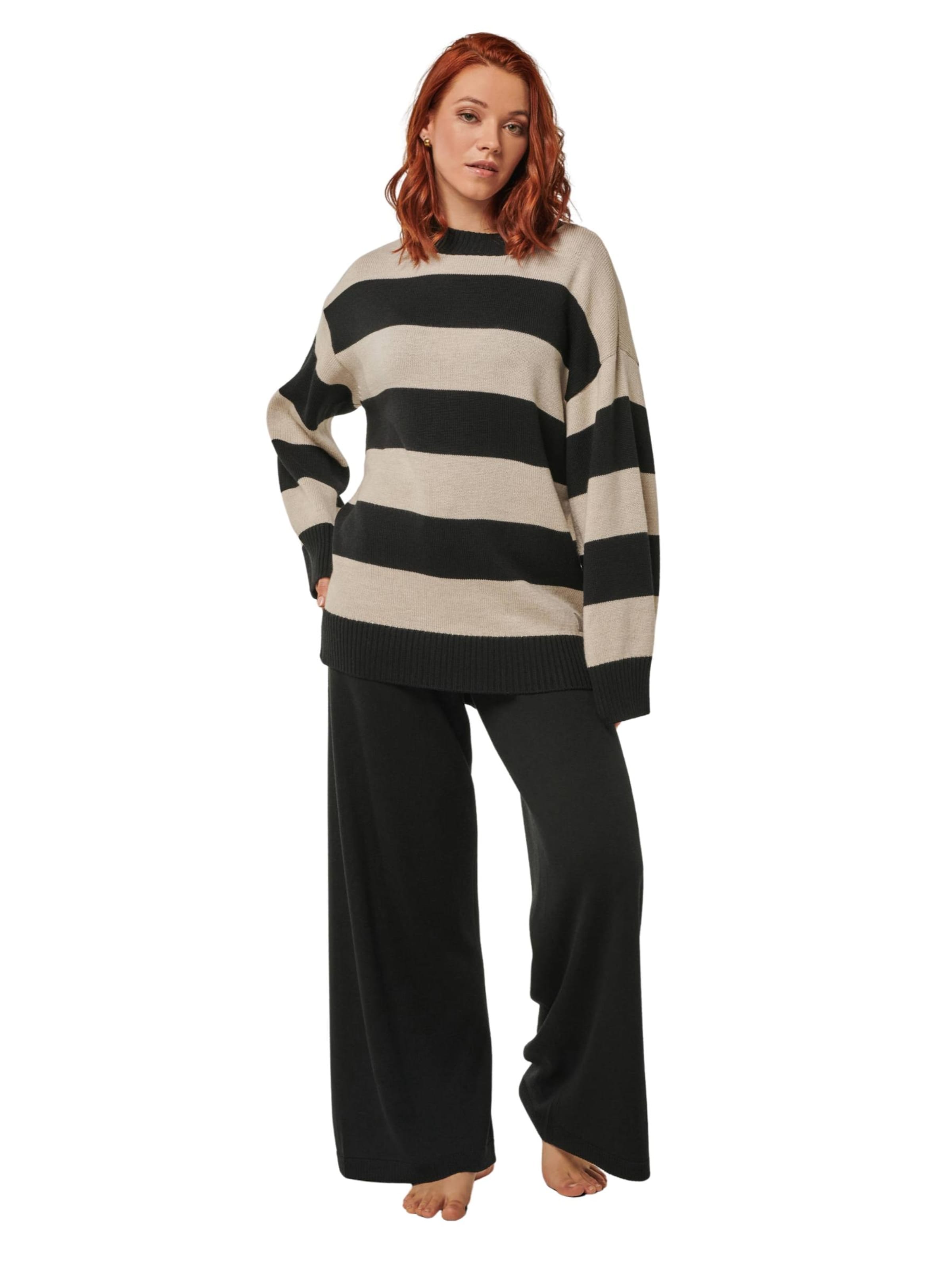 YOU LOOK PERFECT Huispak 'LOUNGEWEAR SET  - Pullover Felia & Pants Frida' in Zwart