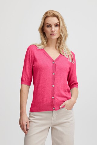 PULZ Jeans Knit Cardigan 'Pzsara' in Pink: front