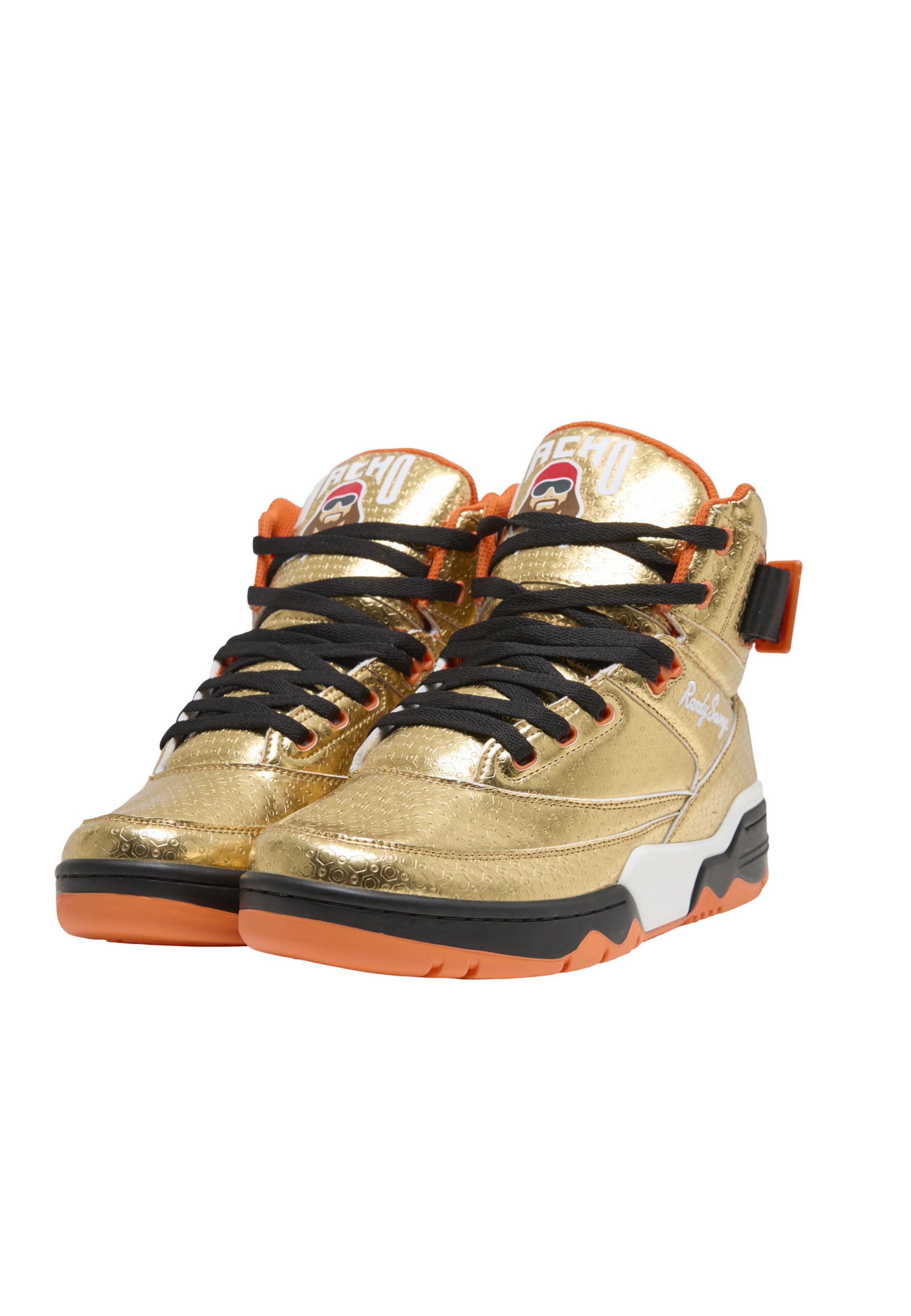 Sneaker alta 'Focus X Macho Man Randy Savage' di Ewing in oro