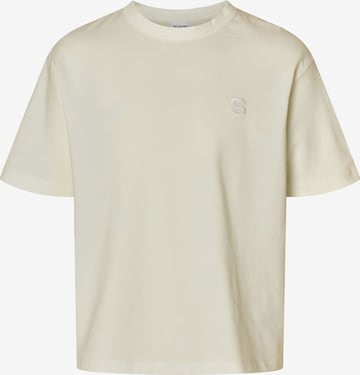 T-Shirt 'SLHChester' SELECTED en beige : devant