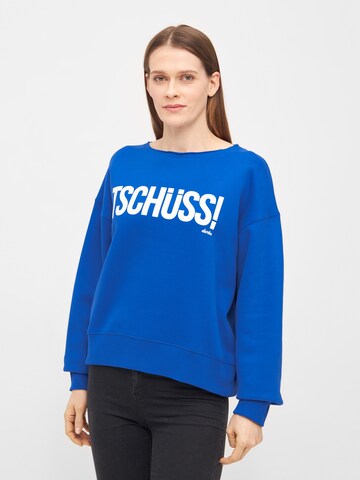 Derbe Sweatshirt 'Tschüss' in Blauw: voorkant