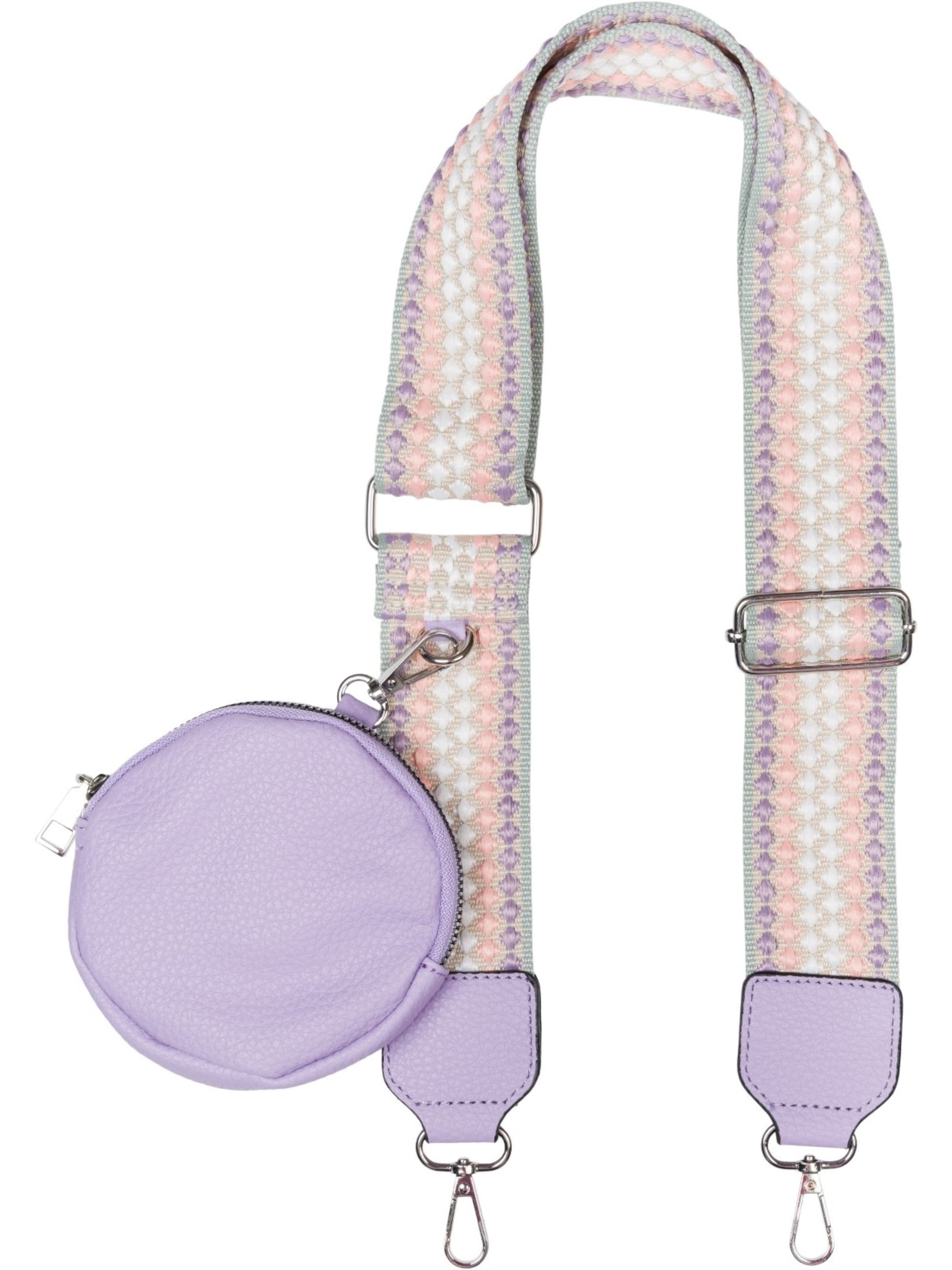 styleBREAKER Taschenzubehör 'Breiter Wechsel Taschengurt Pünktchen mit Börse'‌‌‌‌‌‌‌‌‌ in Lila: Vorderseite