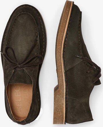 SELECTED HOMME Fűzős cipő 'Riga' - barna