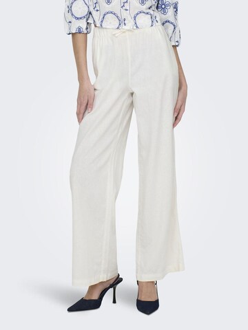 ONLY Wide leg Broek in Wit: voorkant