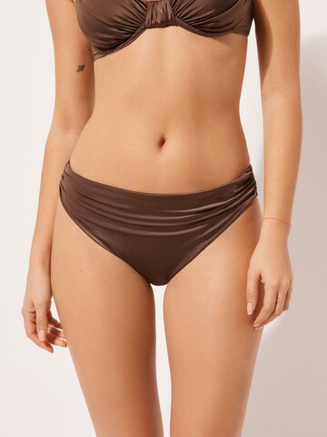 CALZEDONIA Bikini Bottoms in Brown: front