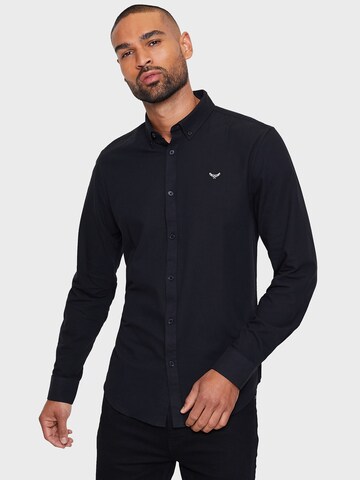 Threadbare Regular fit Button Up Shirt 'Beacon' in Black: front