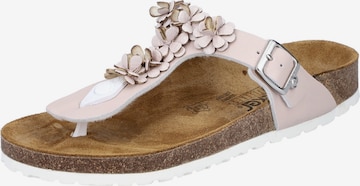 RIEKER T-Bar Sandals in Pink: front