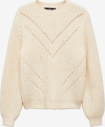 MANGO Sweater 'Gatito' in Beige: front
