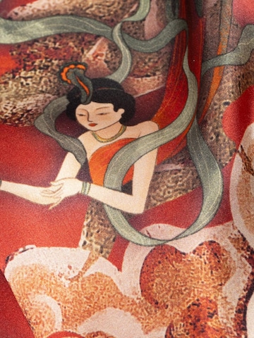 MayTree - Chal 'Seidentuch quadratisch 70x70, Fliegende Feen' en rojo